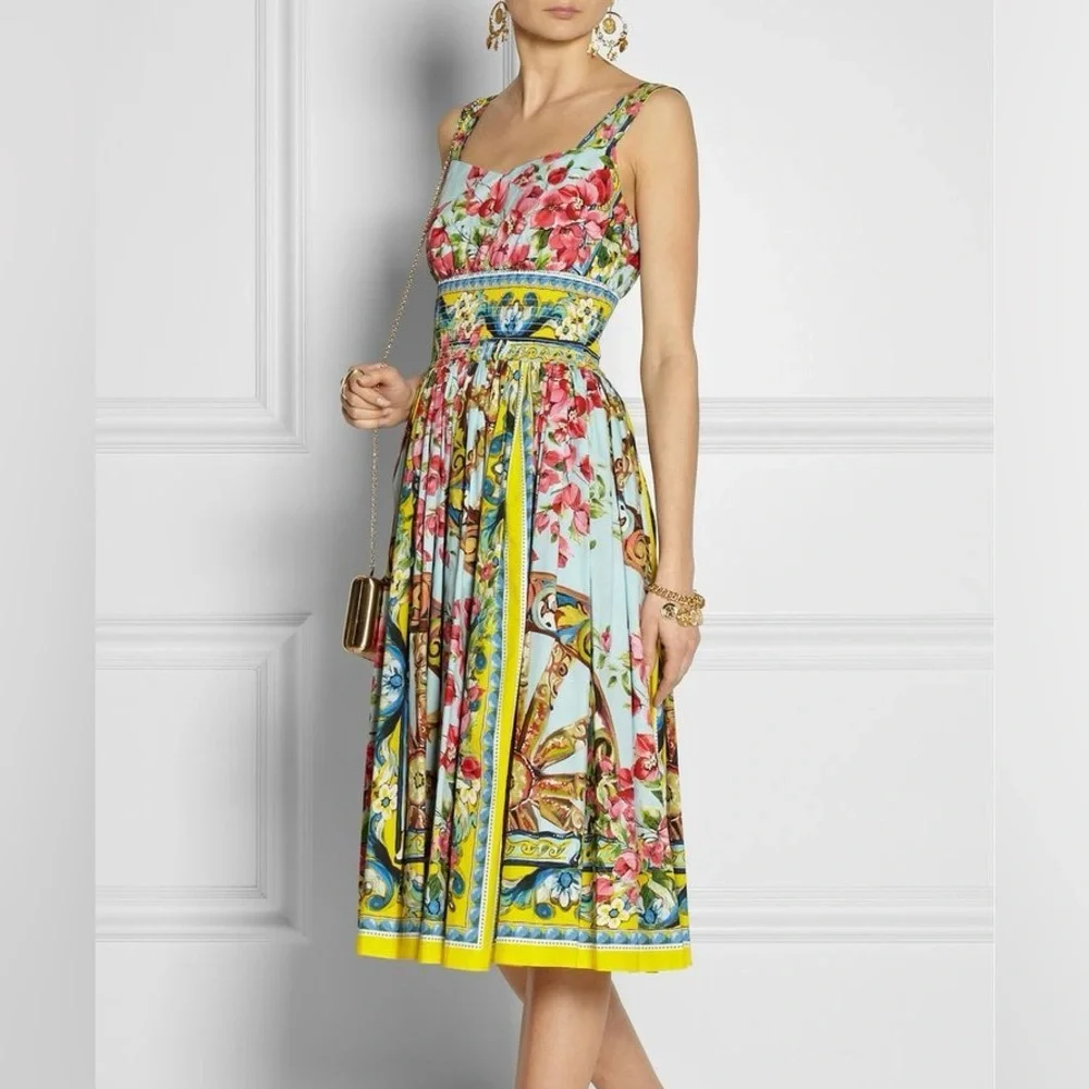 DOLCE & GABBANA Cotton MIDI Floral Dress - Picture 2 of 5